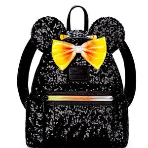 New In Package - Disney Mickey Loungefly Black Sequin Halloween Mini Backpack